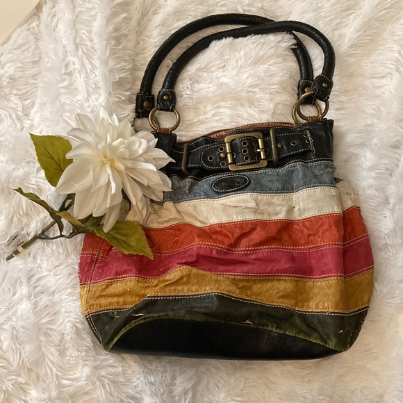 Anthropologie Handbags - ✨HostPick!✨Colorful Earth Tone Leather Hobo Bag